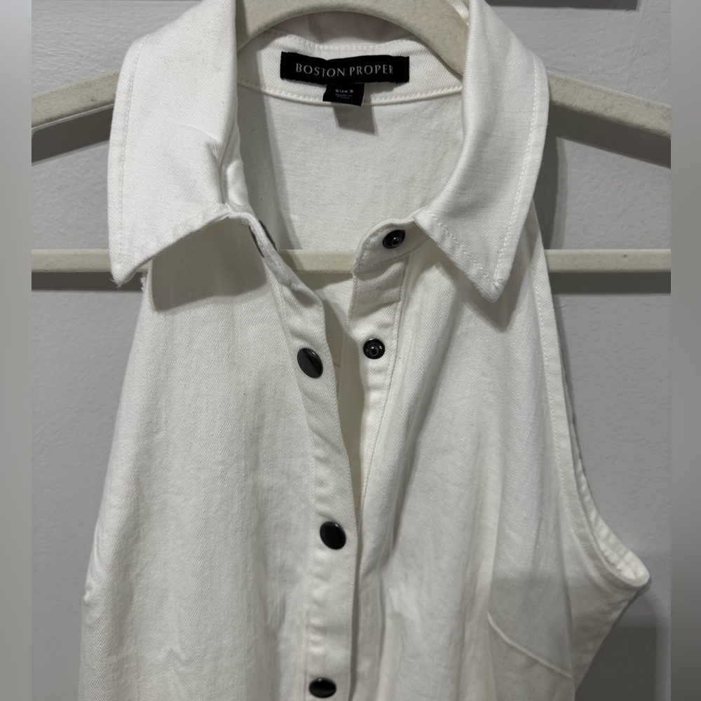 Boston Proper - Collared Denim A Line Dress - Picture 5 of 7